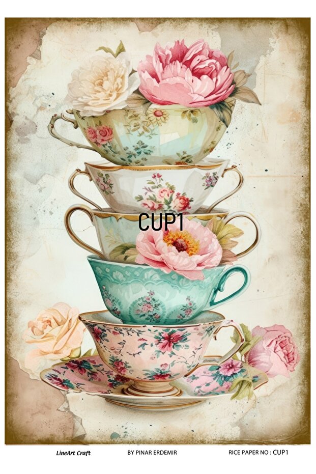 ورق ديكوباج LineArt بنمط نحاسي - LA-CUP1