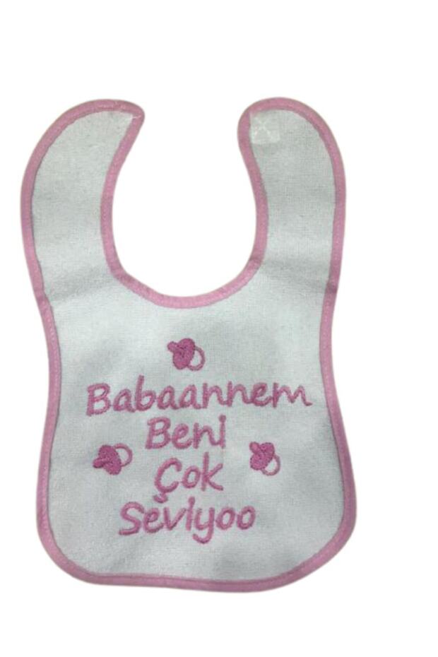 Baby Girl Food Apron with My Grandma Loves Me Very Written