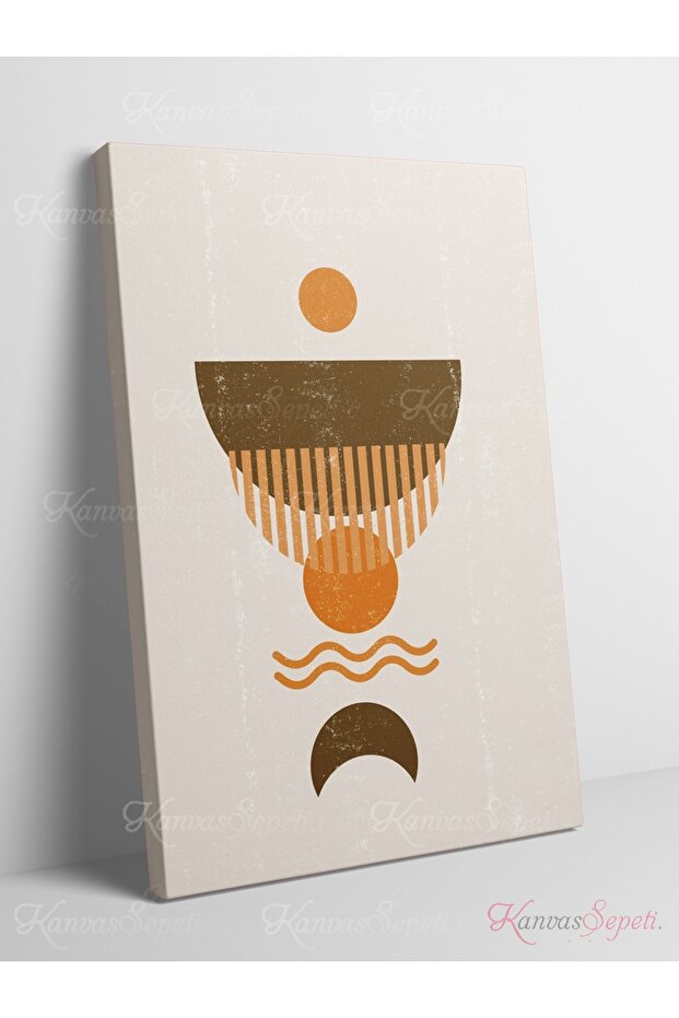 Soyut Dekoratif Vintange Retro Bohe Bohem Boho Bohom Art Vektorel Abstract Color Canvas Kanvas Tablo - 1
