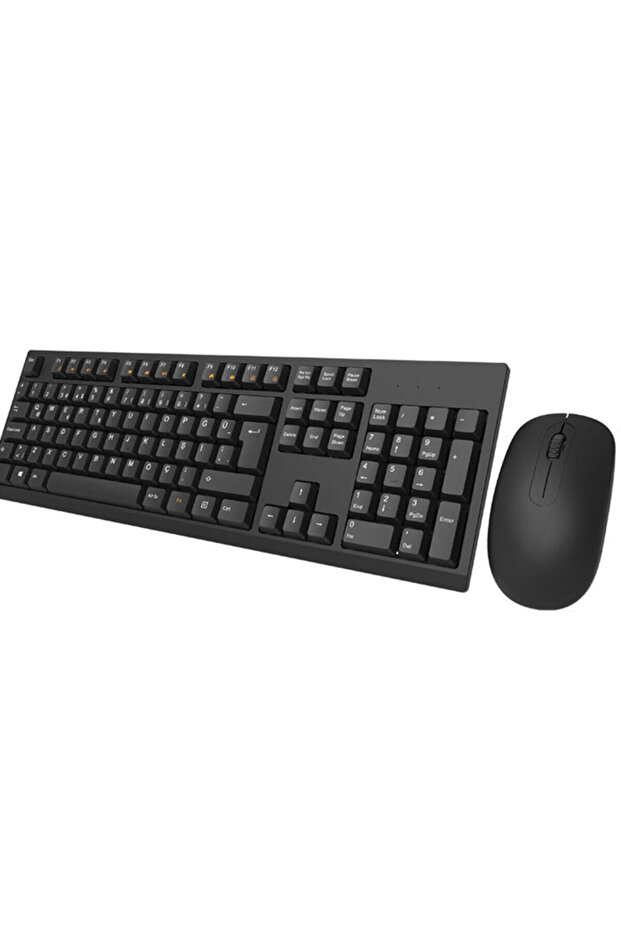 Siyah Kablosuz Q Multimedia Klavye Mouse Set - 1