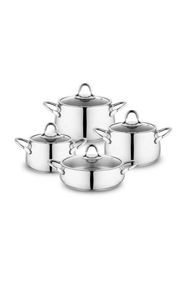 8 Parça Çelik Tencere Seti - 1