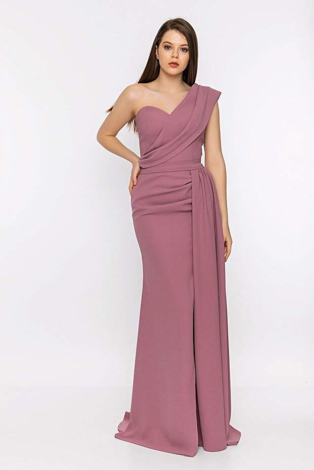 Tek Omuz Yırtmaçlı Abiye - 4