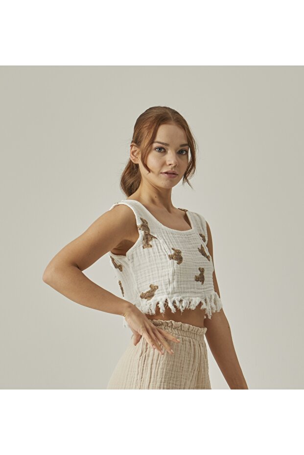 PATTERNED TASSELED CROP - 2