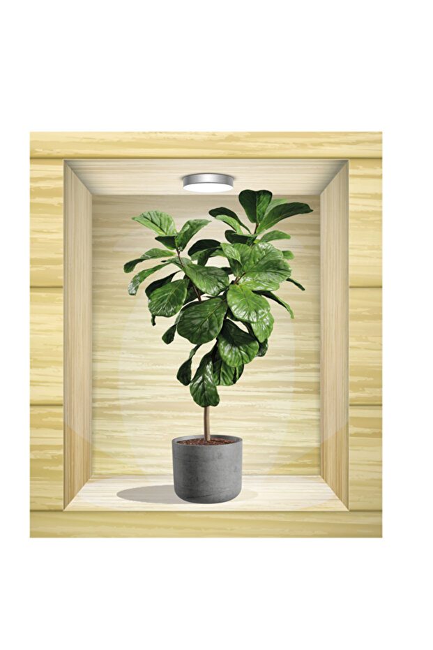 3D DUVAR STICKER SAKSIDA BİTKİLER - 5