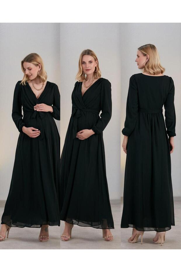 HAMİLE ŞİFON ELBİSE - 5