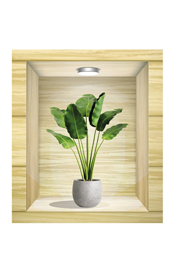 3D DUVAR STICKER SAKSIDA BİTKİLER - 4