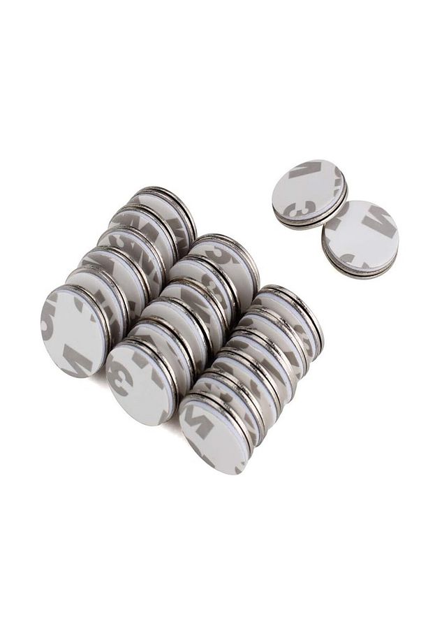 3M Yapışkanlı Rozet Mıknatısı Yuvarlak Yaka kartı mıknatısı İsimlik mıknatısı - 21 mm çap - 5 set - 4