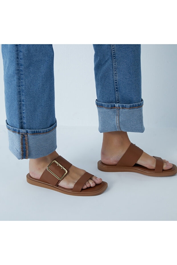 Düz Terlik Taba - DEYLA - 2