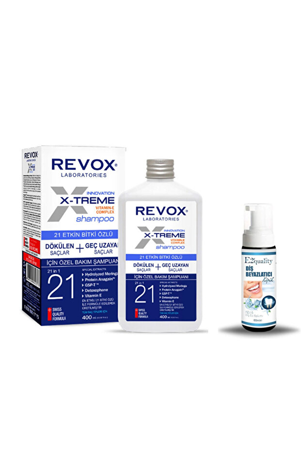 X-Treme Shampoo for Hair Loss with 21 Effective Herbal Extracts 400 ml + Free Teeth Whitening Foam