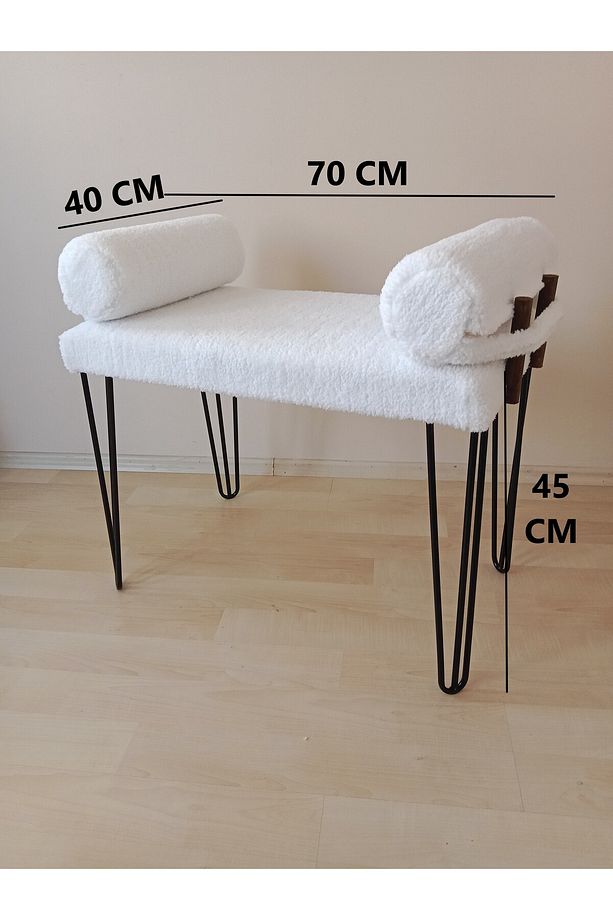 Taht lüx puf Bench, Puf, Sandalye, Oturak, Tabure, Makyaj Masası Sandalyesi, Dresuar Pufu - 3