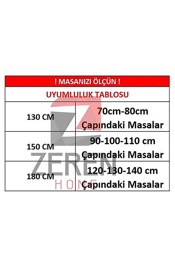 Saçak Püskül Detaylı Sıvı Geçirmez Yuvarlak Masa Örtüsü Sarı - 7