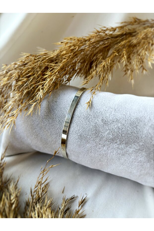 Unisex Basic Gümüş Kelepçe Bileklik - 3