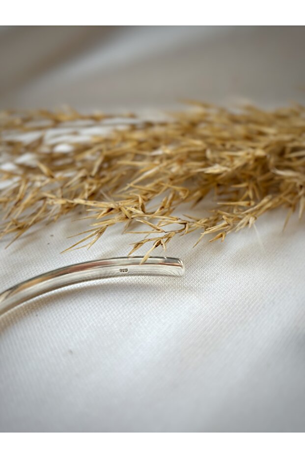 Unisex Basic Gümüş Kelepçe Bileklik - 2