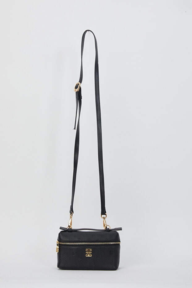 Women's Black Floater Shoulder Bag 05Po24Y1835