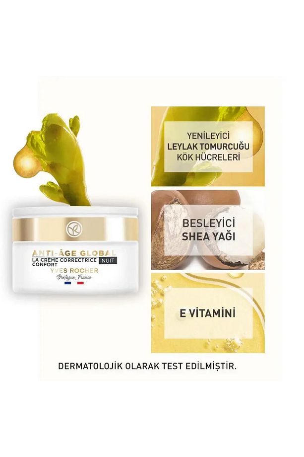 Gece Kremi - Yenileyici Yaşlanma Karşıtı Bitkisel Kök Hücre Bakımı / Anti-Age Global-50 ml - 4