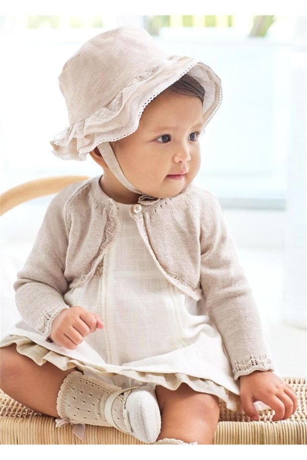 Baby Girl Knitwear Bolero Cardigan Beige 318