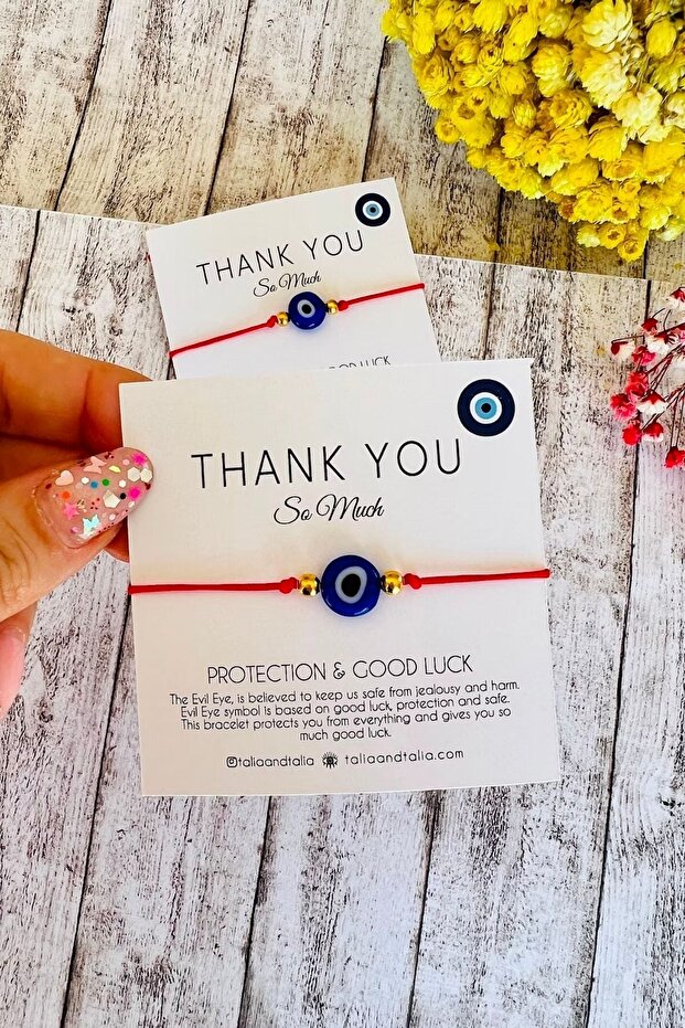 Thank You Bracelet - Evil Eye Beaded Bracelet - Gift