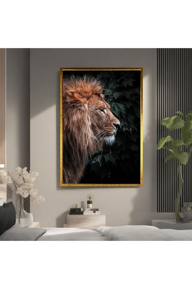 Aslan Tablosu, Hayvan Kanvas Baskı Tablo,  Duvar Resmi - 1