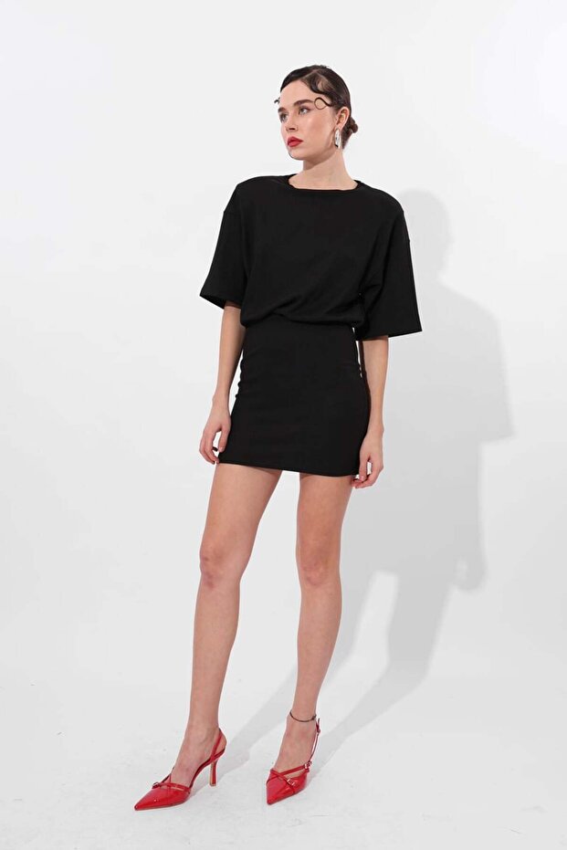 Katlamalı Elbise - 1