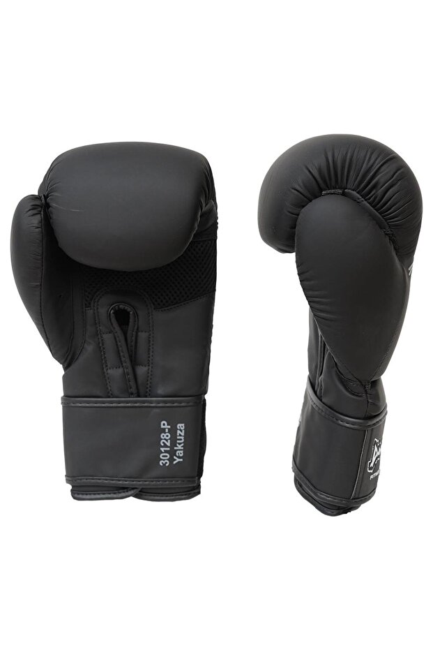 Black 30128-P Yakuza Kick Boxing Gloves, Muay Thai Boxing Gloves Artificial Leather