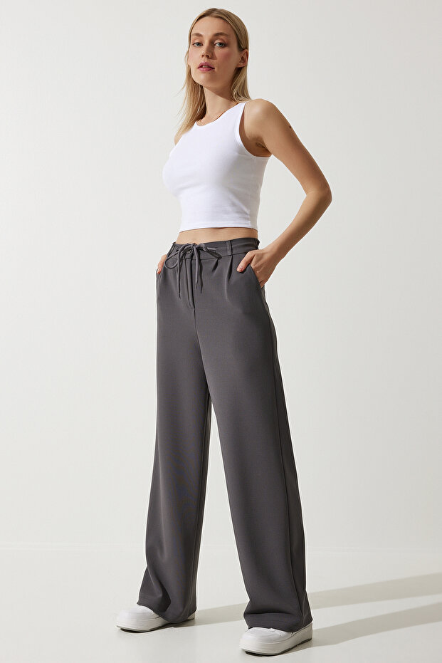 Women's Anthracite Wide Leg Sweatpants RV00193
