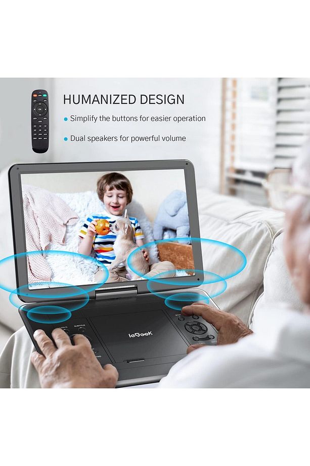 Taşınabilir DVD Oynatıcı Geniş Ekran  Uzun Pil Ömrü Yüksek Ses USB/SD Desteği - 4