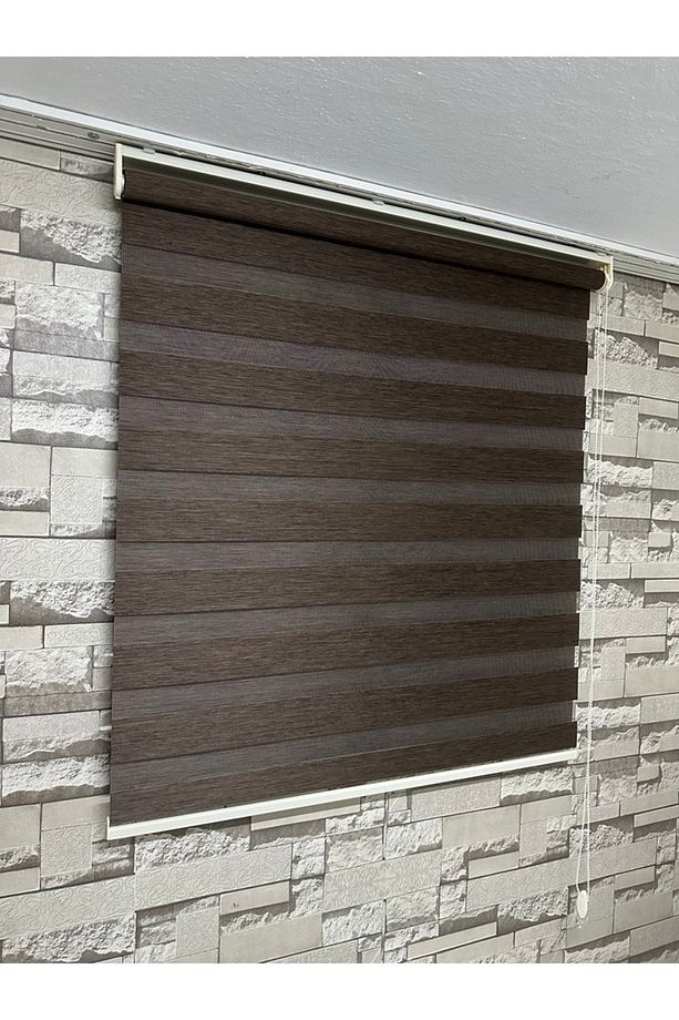 KAHVE RENK BAMBU ZEBRA PERDE ALÜMNİNYUM KASA (Etek Düz) - 8