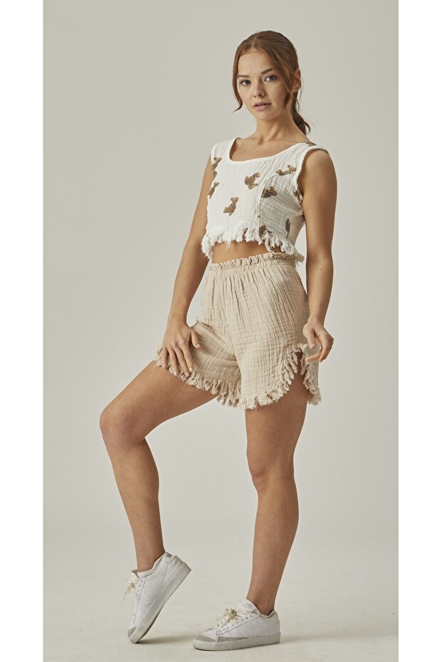 PATTERNED TASSELED CROP - 3