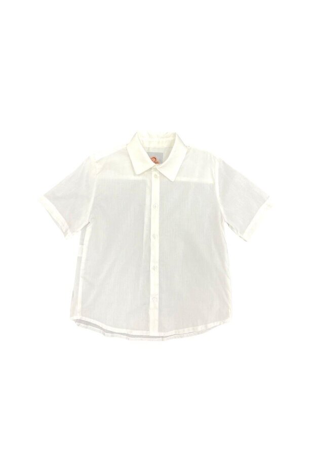 White Basic Linen Shirt - 1