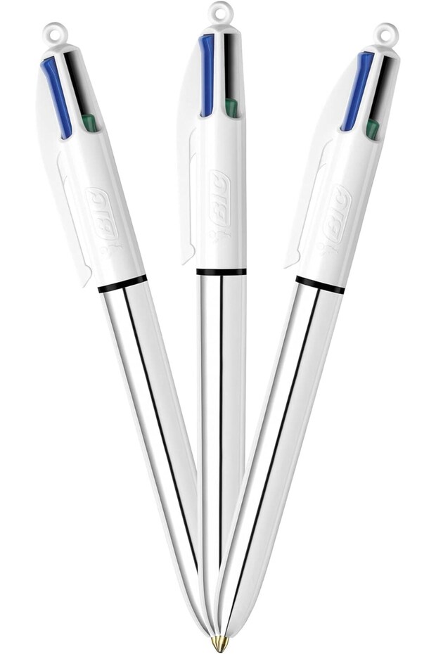 4 Colors 3-Piece Ballpoint Pen - Silver