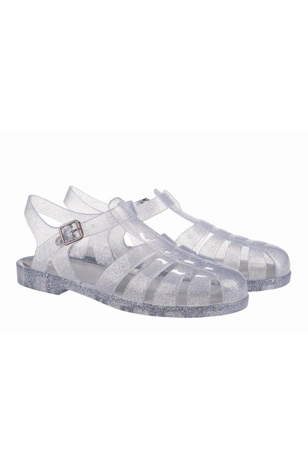 S10262 Biarritz Glitter Sandals Silvery Silver