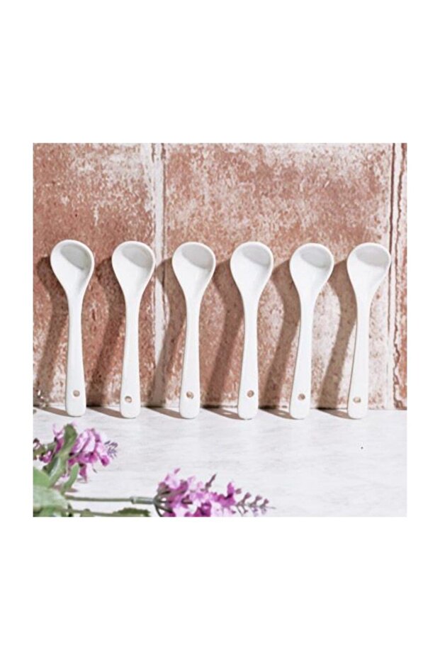 Porcelain Tea Spoon - Porcelain Tea Spoon Set of 6, 13 cm.
