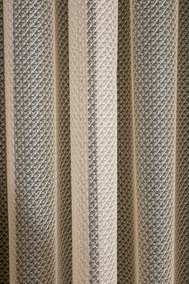 READY TO USE FLAME PATTERNED HONEY FOAM COLOR SEQUENCY PLEATED 1X2 TULLE CURTAIN - 5