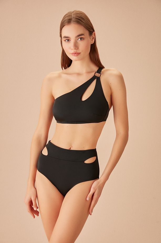 Tek Omuz Aksesuarlı Bralet Bikini Üst - 3
