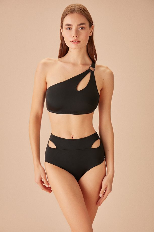 Tek Omuz Aksesuarlı Bralet Bikini Üst - 2