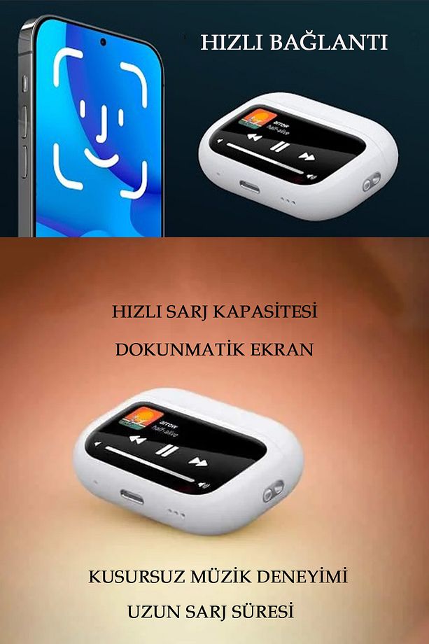ANC DOKUNMATİK EKRANLI Bluetooth Kulaklık - 2