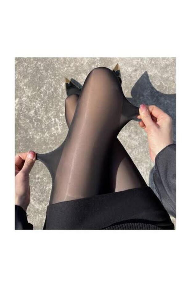 Kaçmaz Thin Black Knee High Socks