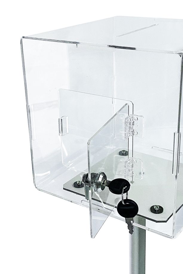 Ayaklı Sadaka Bağış Öneri Istek Şikayet Kutusu Tipbox 25x25x25 Şeffaf - 2
