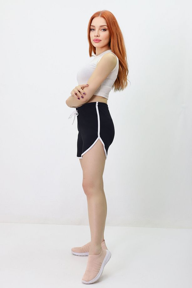 Pamuklu Çizgili Şort - 3