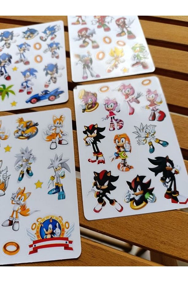 Kirpi Sonic Sticker Etiket Seti 4 sayfa a6 Boy - 3