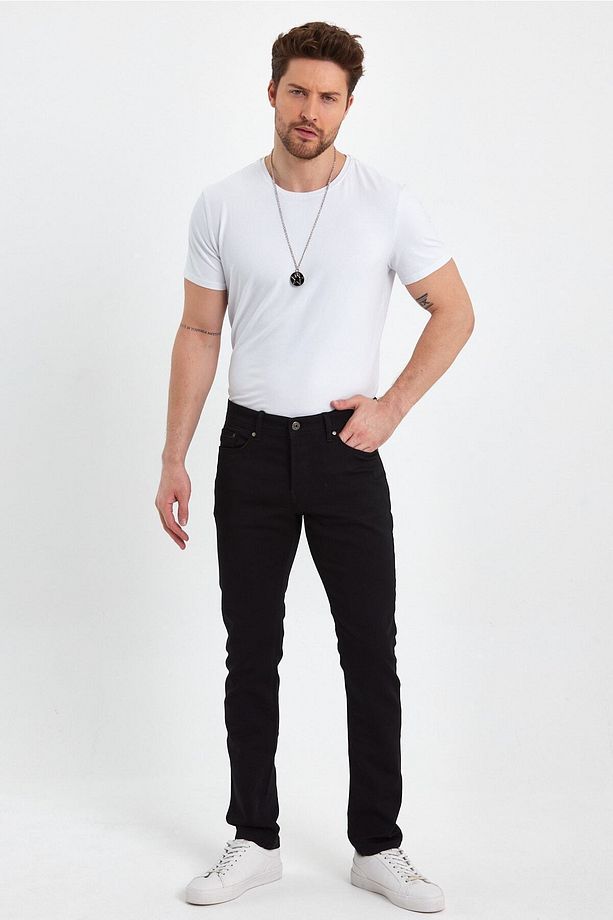 Integral Slim Fit Kot Pantolon Yüksek Kalite Boyfsiyah - 7