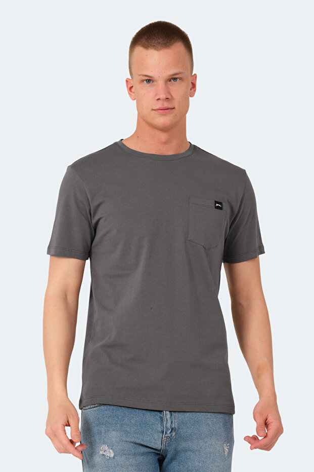 Vesela Men's Dark Gray T-Shirt with Pockets