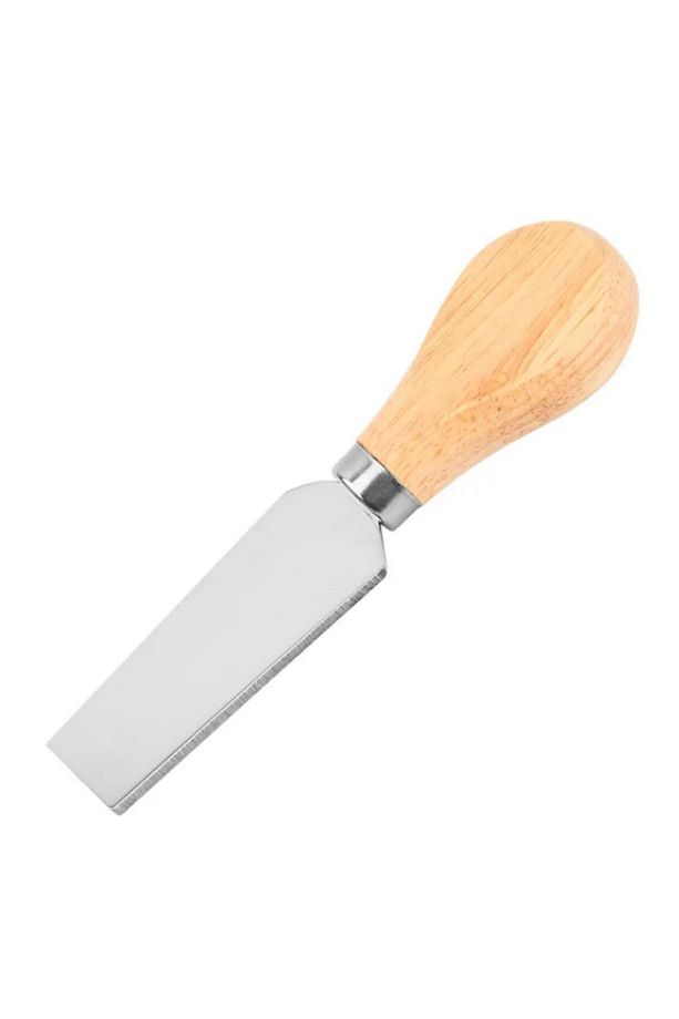Bambu saplı 4’lü çelik peynir bıçağı seti-Mini bıçak, tereyağı bıçağı, Spatula ve çatal - 3