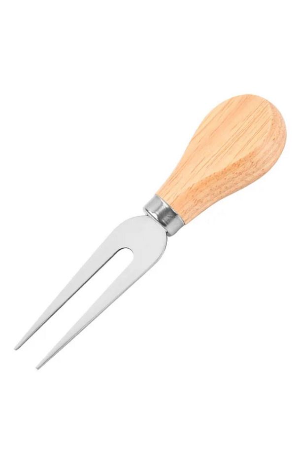 Bambu saplı 4’lü çelik peynir bıçağı seti-Mini bıçak, tereyağı bıçağı, Spatula ve çatal - 6