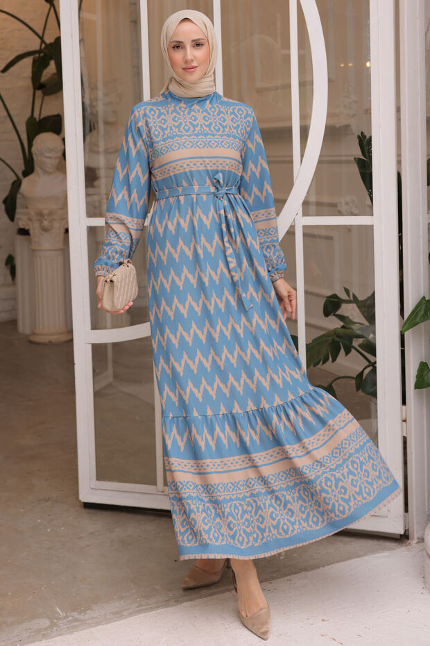 12016 Rochie Hijab Model Albastra - 4