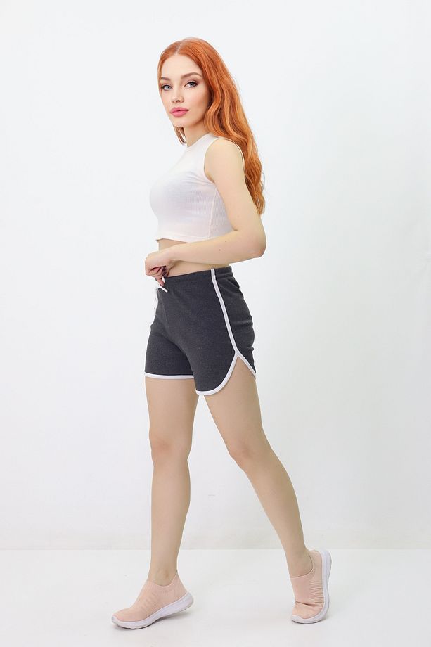 Pamuklu Çizgili Şort - 2