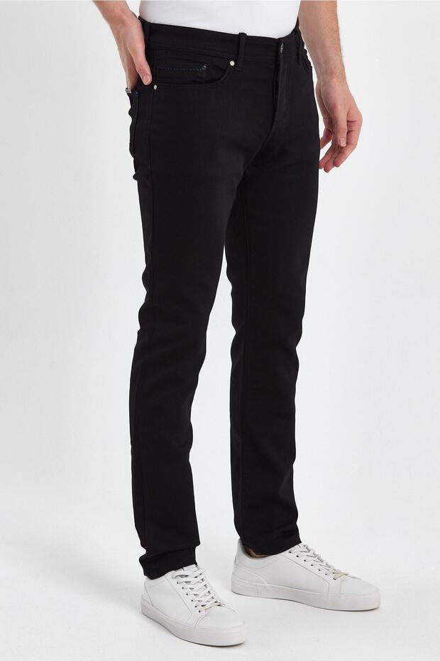 Integral Slim Fit Kot Pantolon Yüksek Kalite Boyfsiyah - 3