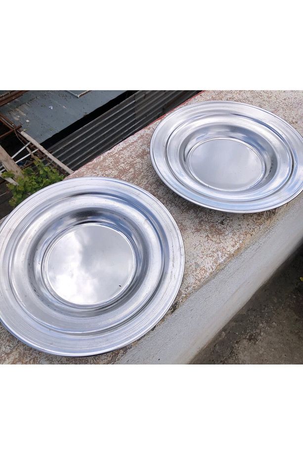 Paslanmaz Çelik Çukur Yemek Tabağı 24cm Yüksek  Paça Tabak Yaşam Boyu Kullanım Kayık Çelik 5 Adet - 3