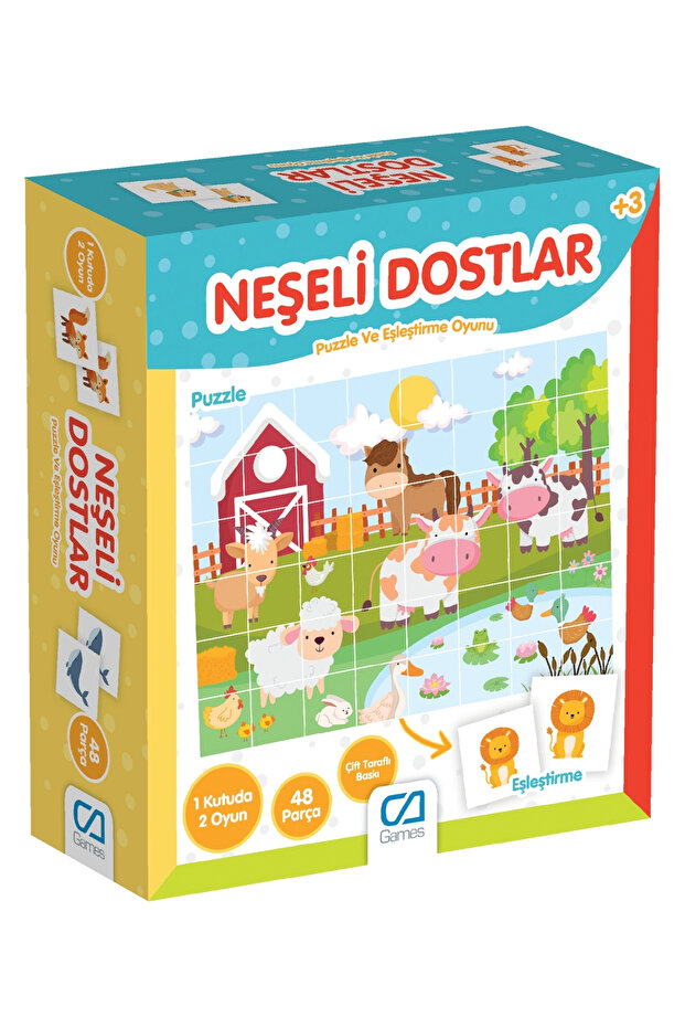 Cheerful Friends 48 Pieces Educational-Fun Puzzle and Matching Game for Kids Ages 3+