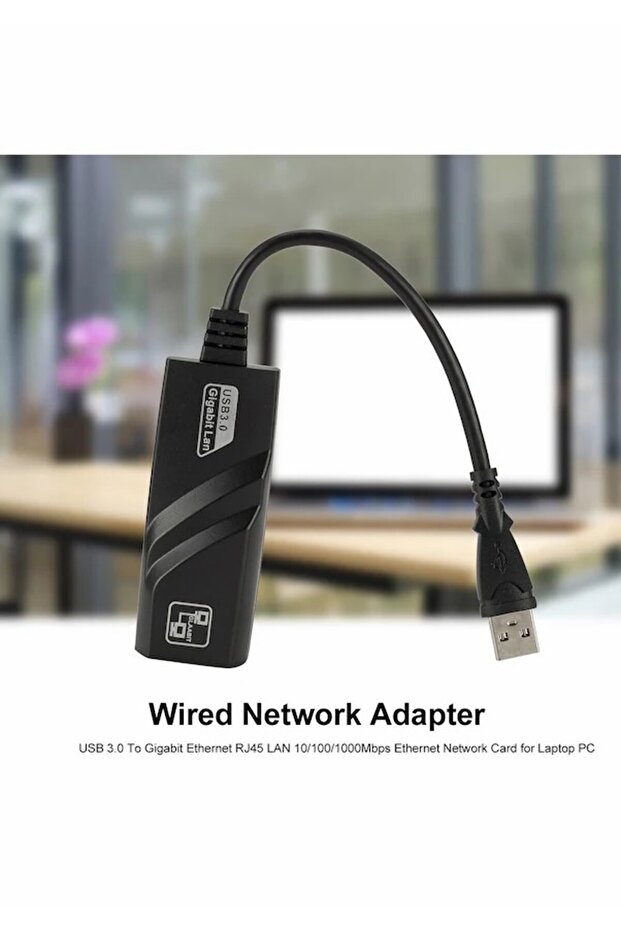 Taşınabilir Kablolu Ağ Adaptörü Usb 3.0 Ethernet Rj45 Kartı - 3